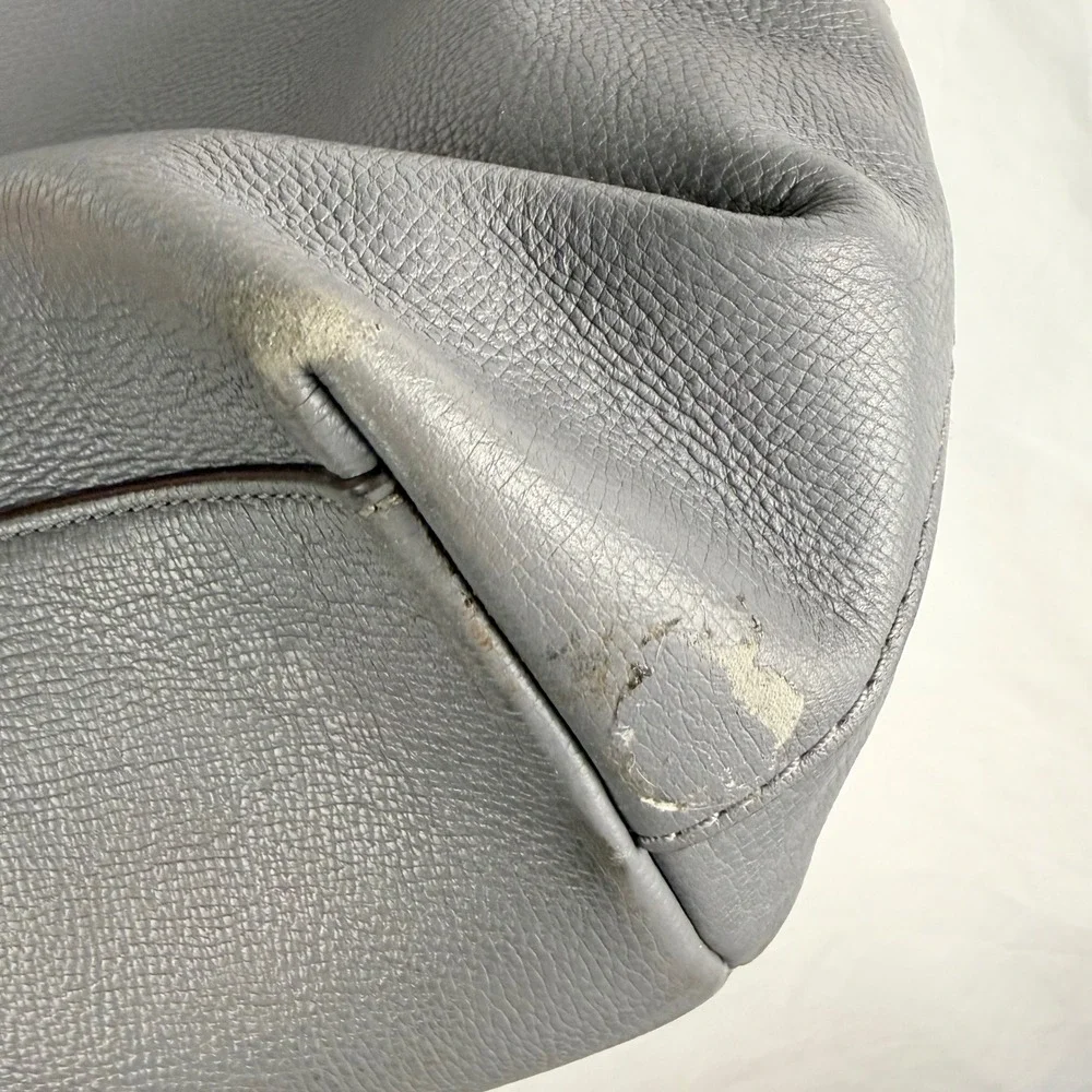 Kate Spade Paloma Pebbled Gray Tote Bag Large Scallop Edge Shoulder Bag Classic‎